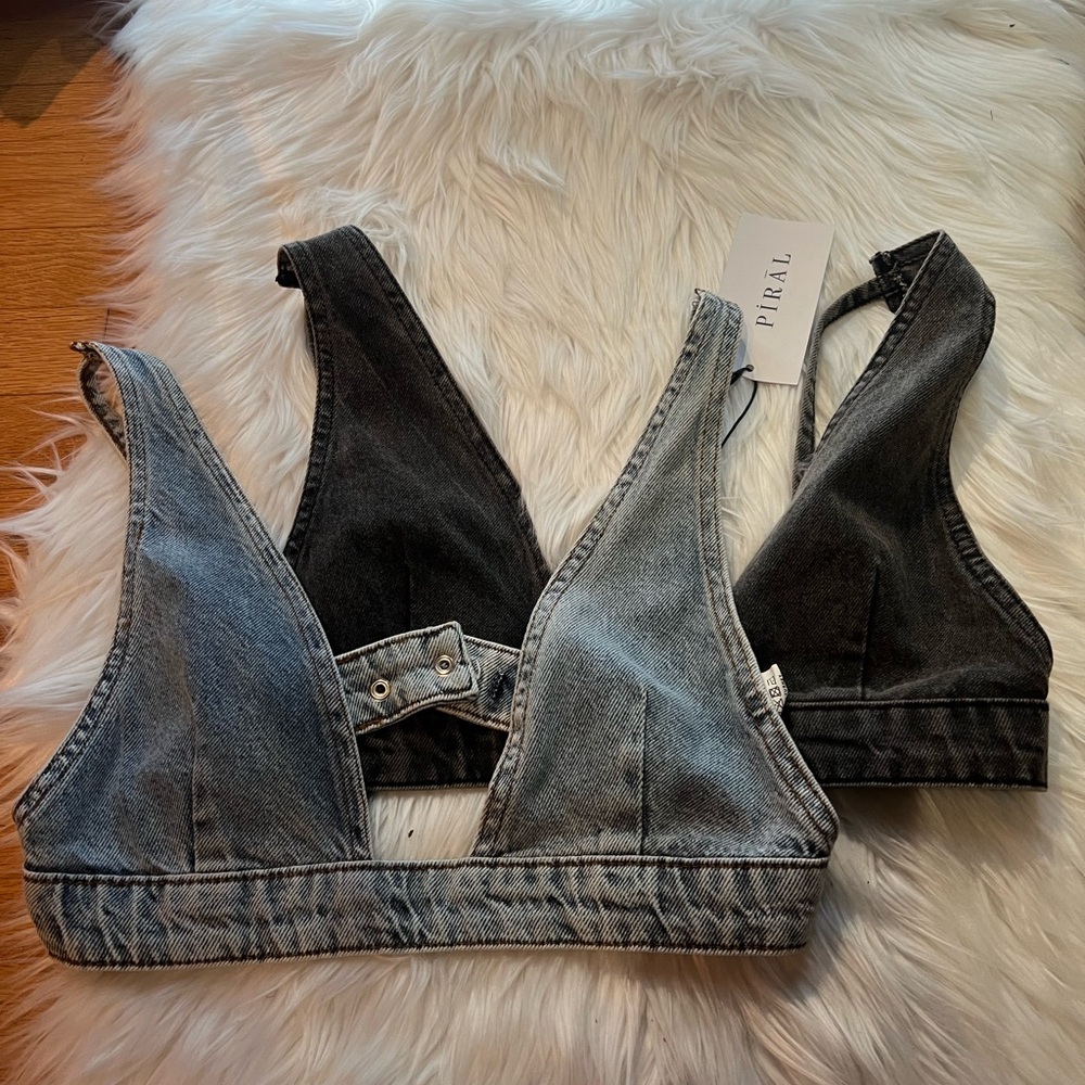 Piral Denim Bralette Set